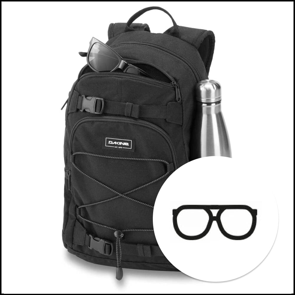 dakine-grom-13l-kinder-rucksack-schwarz-brustgurt-mit-sicherheitspfeife-reflekto image 3