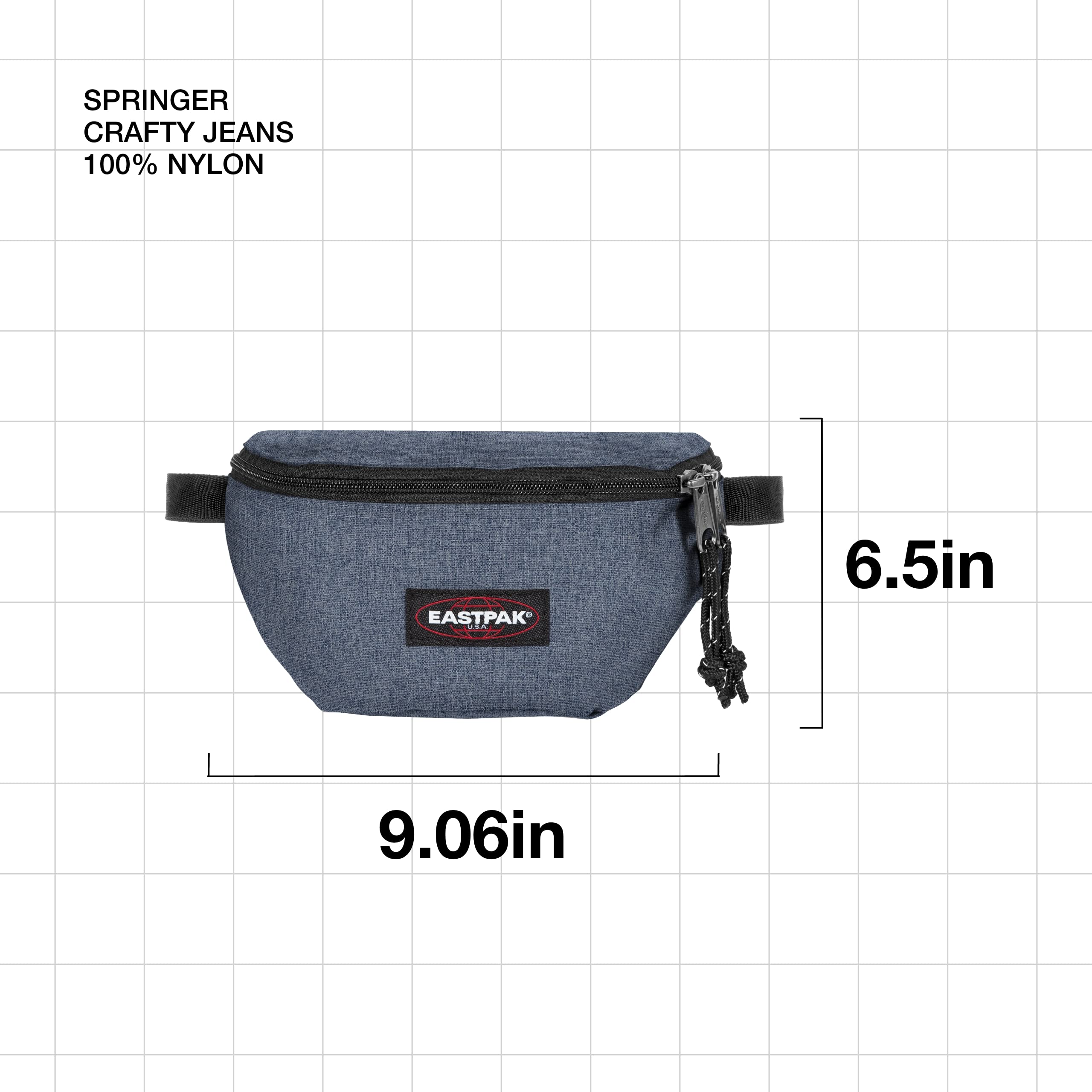 eastpak-springer-g-rteltasche-23-cm-2-l-bauchtasche-crafty-jeans-blau-mit-frontf image 2